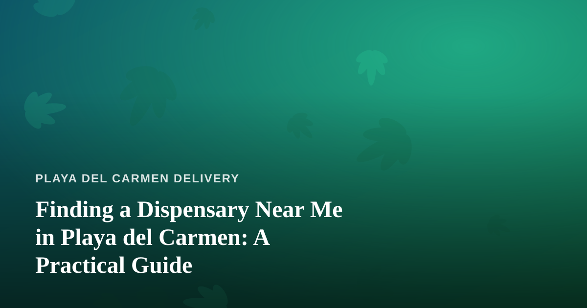 Finding a Dispensary Near Me in Playa del Carmen: A Practical Guide