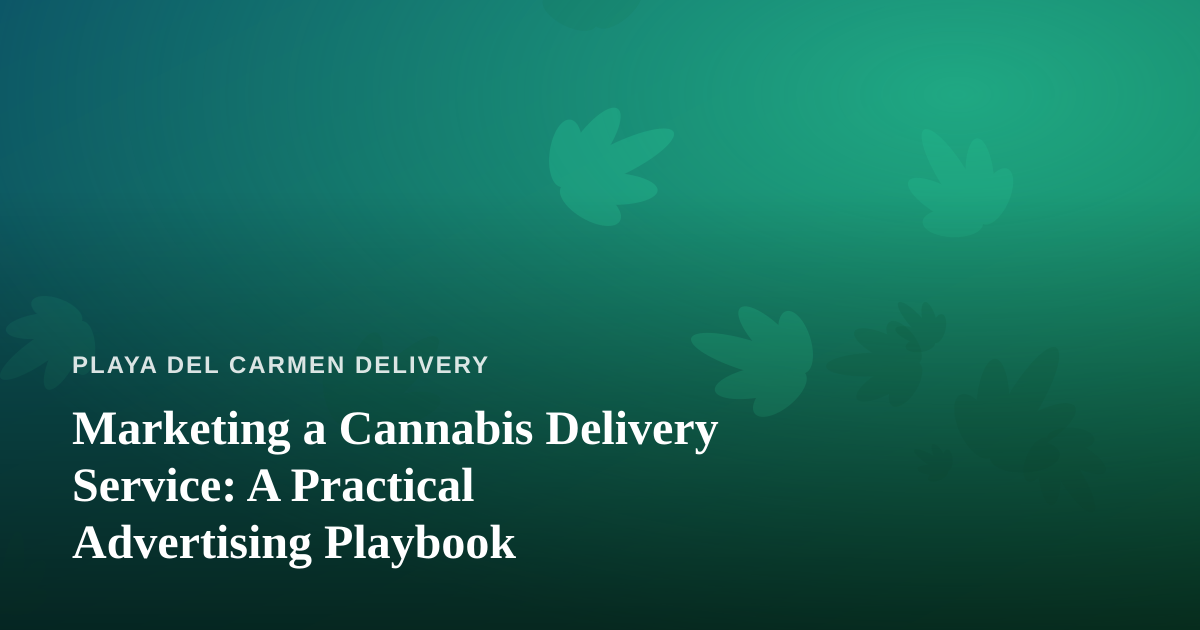 Marketing a Cannabis Delivery Service: A Practical Advertising Playbook