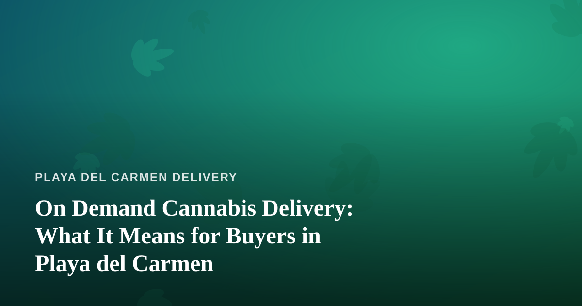 On Demand Cannabis Delivery: What It Means for Buyers in Playa del Carmen