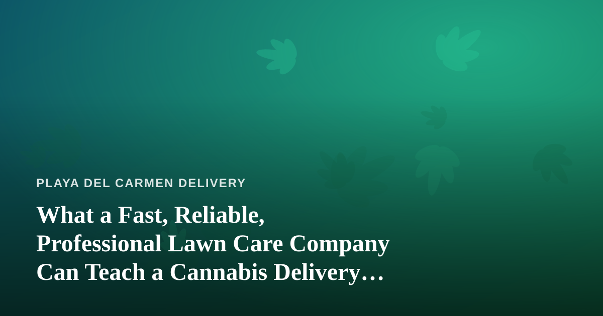 What a Fast, Reliable, Professional Lawn Care Company Can Teach a Cannabis Delivery Business