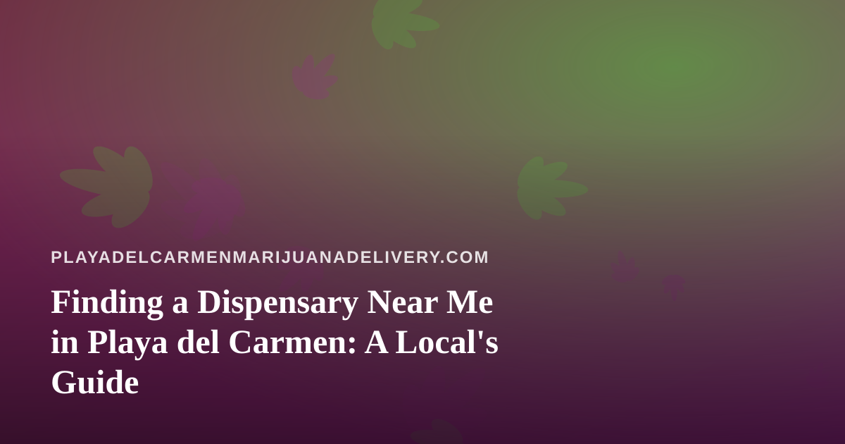 Finding a Dispensary Near Me in Playa del Carmen: A Local’s Guide