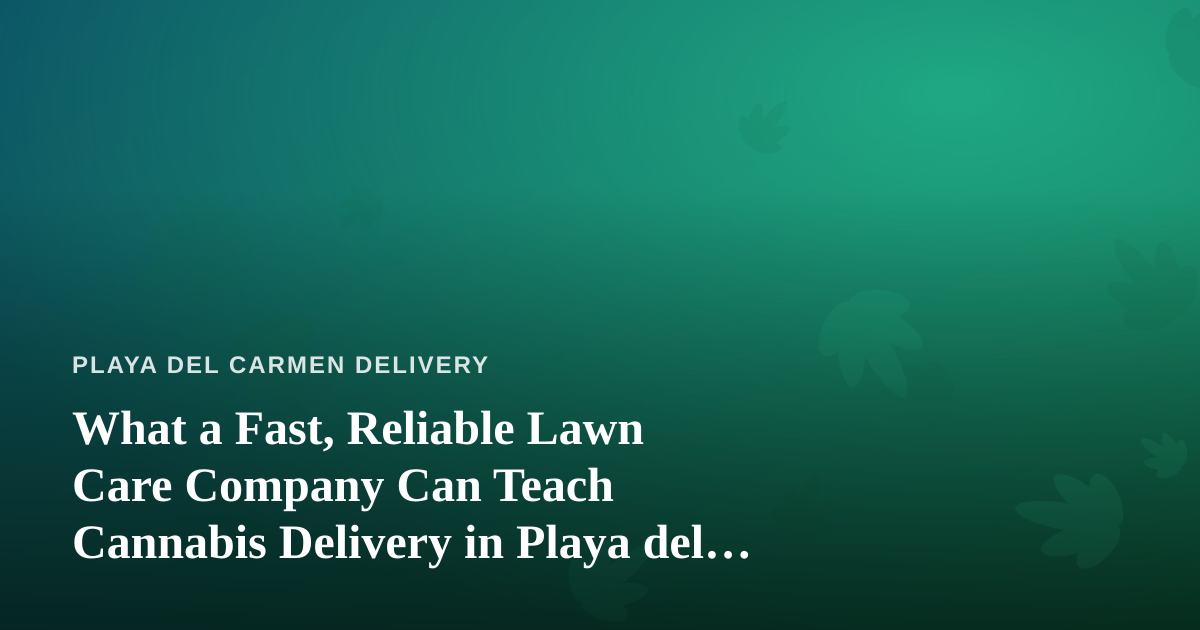 What a Fast, Reliable Lawn Care Company Can Teach Cannabis Delivery in Playa del Carmen