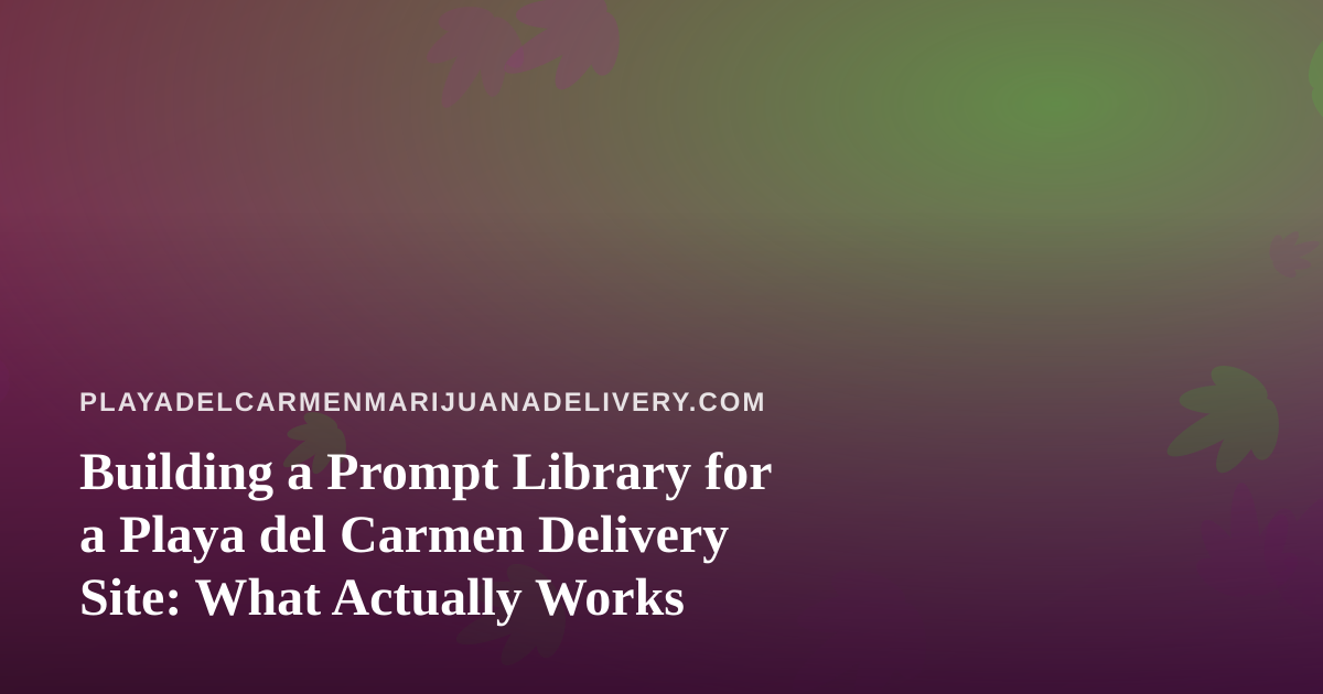 Building a Prompt Library for a Playa del Carmen Delivery Site: What Actually Works