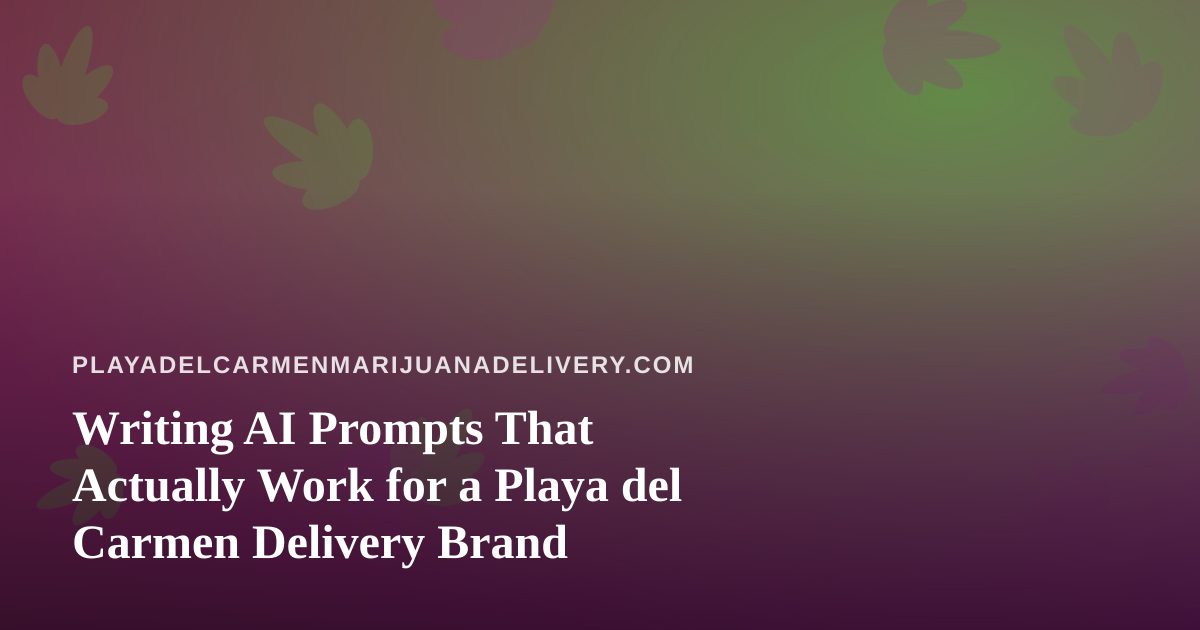 Writing AI Prompts That Actually Work for a Playa del Carmen Delivery Brand